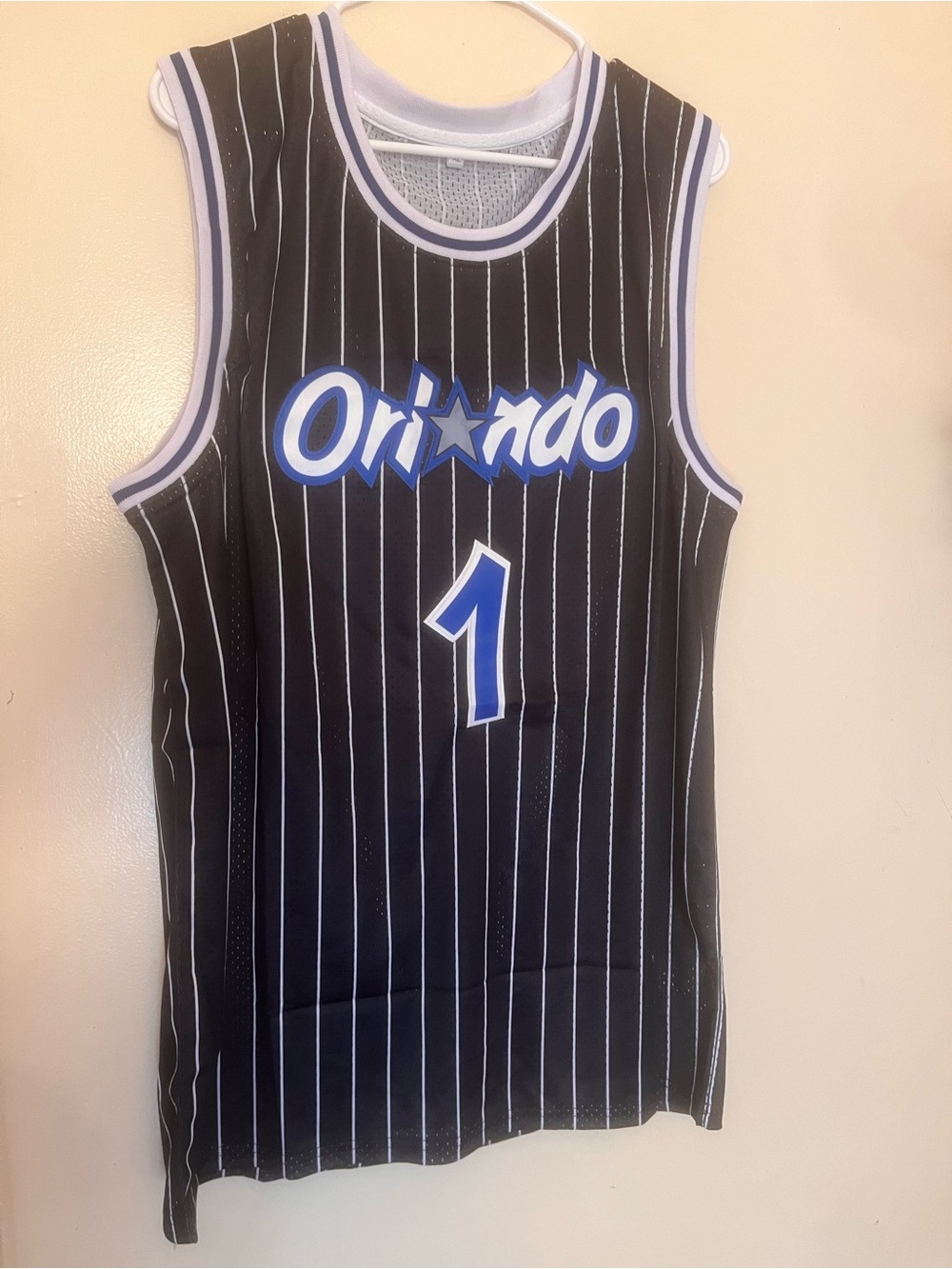 embroidered orlando pinstripe hardaway basketball jersey